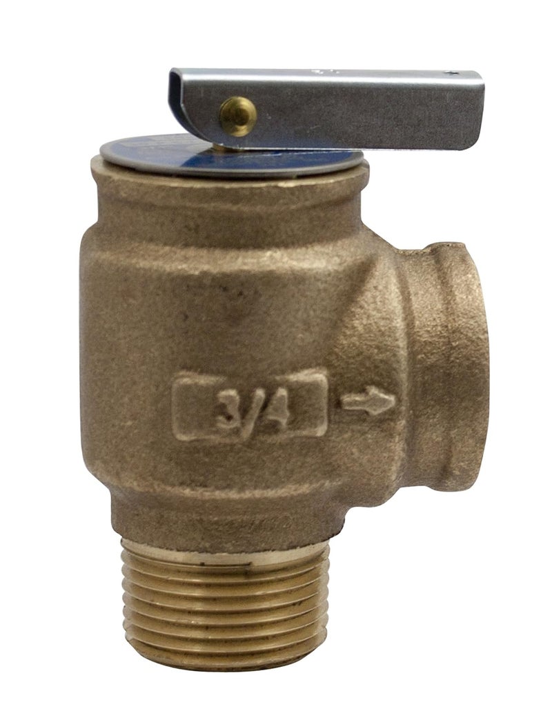 Valve 10-400 Series Bronze Safety Relief Valve, ASME Hot Water, 30 psi Set Pressure, 3/4" NPT Male x Female - 1040705